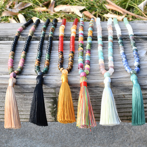 Collar de Moda con <span class=keywords><strong>99</strong></span> Cuentas de Ágata, Rosario de Oración, Collares de Piedras Naturales con Cuentas - Product Image 2