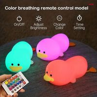 Dou Dou Duck Cadeau pour enfants veilleuse douce soin des yeux chronométrage automatique USB charge clap lampe en silicone