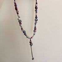 Vintage handgemachte lange Pullover Kette Anhänger Halskette Bernstein schwarz Perlen Choker Halskette für Frauen