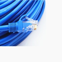 Câbles de raccordement Ethernet plats Cat5 RJ45 8P8C UTP 24AWG en cuivre, bleus, de 1 à 50 m, nickelés, mâle-mâle