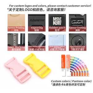 Logo personnalisé 15mm 20mm 25mm 32mm 38mm 50mm Boucle à dégagement latéral en plastique à attache réglable multicolore - Product Image 4