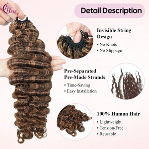 ผมถักโครเชต์ FH Miracle Knots Feather แบบเส้นผมมนุษย์สี P4/30 แบบหยิกพม่า  แบบ Pre-Looped  ผมถักโครเชต์แบบ Virgin แท้ - Product Image 4