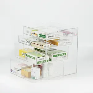 Pabrik Yageli Cina Penjualan Laris Kotak Tampilan Penyimpanan Obat Multilapisan Akrilik Transparan Kustom untuk Display