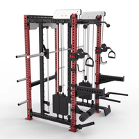 Station d'entraînement multifonctionnelle trois-en-un : Rack de musculation Smith, Squat Rack et équipement de fitness complet