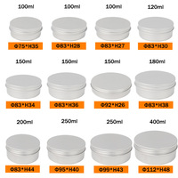 Contenants en aluminium filetés en gros en stock, modèle Lithospermum, pour pommade, crème pour les mains, crème pour le visage, avec bouchon à vis rond, sérigraphiés