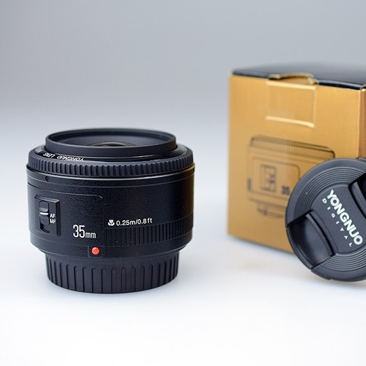 YONGNUO YN 35mm F2 Camera Lens AF / MF Wide-Angle Fixed / Prime Auto Focus Lens for Nikon for Canon