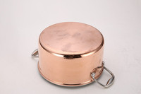 Olla para Sopa de Cobre Triple de Alta Calidad para Cocinas de Inducción y Gas, Capacidad de 4-5L, Olla para Sopa de Cobre con Tapa de Acero Inoxidable