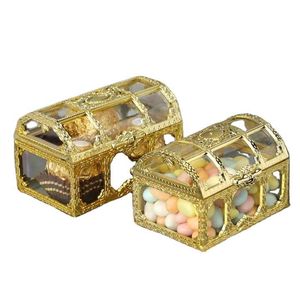 Contenant en Plastique Transparent en Forme <span class=keywords><strong>de</strong></span> Coffre au Trésor <span class=keywords><strong>pour</strong></span> <span class=keywords><strong>Dragées</strong></span> et Amandes Sucrées en Gros - Product Image 5