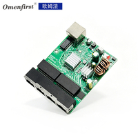 Module de commutation PoE Gigabit 5 ports, DC 12V-24V vers 48V, avec surtension, 10/100/1000 Mbps, carte PCBA de commutation PoE non gérée pour applications solaires et véhicules