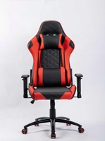 Chaise de bureau ergonomique en similicuir PU, style racing, avec fonction massage, hauteur réglable, repose-pieds, pivotante et moderne pour la maison