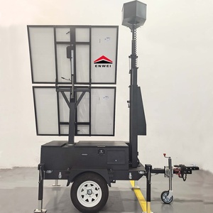 Remolque Solar Plegable con Cámara, Remolque de Seguridad Solar Móvil con CCTV Remoto 24/7, Rápido Retorno de la Inversión para <span class=keywords><strong>Alquiler</strong></span> en Construcción - Product Image 3