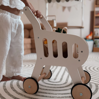 Andador de Madera Montessori para Bebés, Carrito de Empuje, Juguete de Aprendizaje para Caminar con Ruedas para Niños