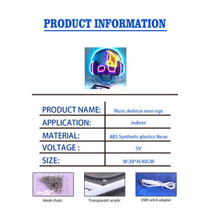 سماعات رأس رائعة بتصميم جمجمة نيون للمنزل ومراكز التسوق والنوادي الليلية وقاعات الكاريوكي والفنادق والمكاتب وديكورات الشركات - Product Image 5