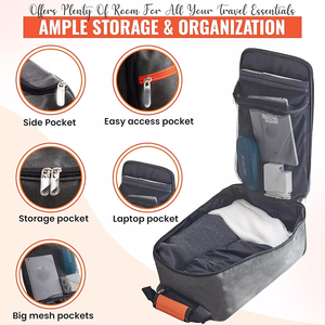 Wholesale Unisex 40x20x25cm 20L Cabin-Approved Fashionable Polyester <strong>Holdall</strong> on Wheels with Zipper Closure <strong>Hand</strong> <strong>Luggage</strong> - Product Image 5