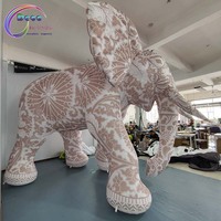 Modèle d'éléphant gonflable géant avec motif Paisley traditionnel pour défilé et décoration d'exposition culturelle