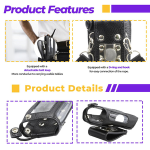 ซองหนังสำหรับ HP780 Hytera HYT HP680 HP700อุปกรณ์ทอล์คกี้เคสป้องกันหัวเข็มขัดหมุนโลหะ - Product Image 2