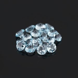 Topaze bleue naturelle taille brillant 2,5x2,5 MM, pierres précieuses en vrac, chaîne de perles unisexe pour adulte, pour la fabrication de bijoux DIY, lot en gros - Product Image 4