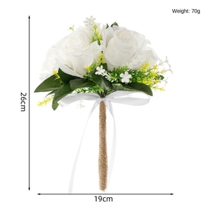 LUYI - Vente en gros <span class=keywords><strong>de</strong></span> bouquets <span class=keywords><strong>de</strong></span> mariée <span class=keywords><strong>de</strong></span> haute qualité, roses artificielles à haute sensibilité, petites roses fraîches pour mariage, roses en soie simulées à tenir à la main - Product Image 5