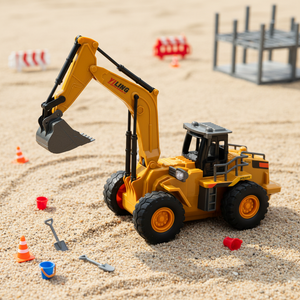 AiJH - Juguete de Excavadora RC de 9 Canales, Camión de Ingeniería, Montacargas con Luces y Sonido, Juguetes de Camiones RC - Product Image 2