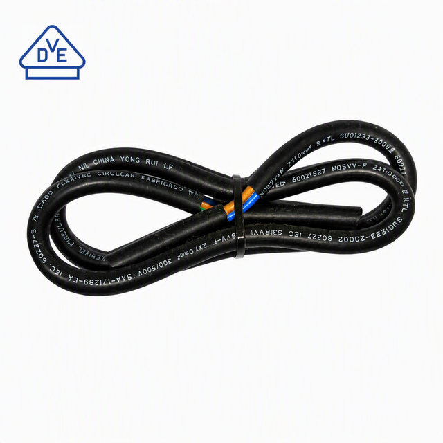 YONGRUI H05VV-F Flexible Copper Conductor PVC Sheathed Cable 70C 300/500V 2-3 Cores VDE