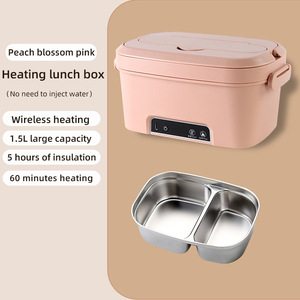 Cordless Self Heating Electric Rechargeable Food Warmer Lunch <b>Box</b> with Stainless Steel Lid Fast Heating & Portable - Product Image 2