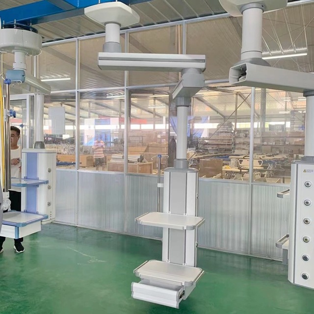 Medical Single Arm Surgical Pendant Equipment Hospital ICU Pendant Bridge Endoscopy Hanger Movable Column Ceiling Mount
