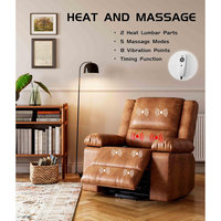 Canapé inclinable à dossier plat en cuir avec cadre en bois DOSTER, vente chaude, extra large, surdimensionné, avec massage chauffant, fauteuils surdimensionnés