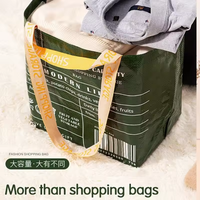 Sacs fourre-tout réutilisables en polypropylène Sac à provisions PP tissé imperméable et écologique Sac PP tissé laminé recyclable avec vêtement