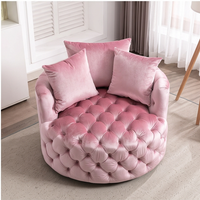 Fauteuil d'appoint pivotant rond capitonné de luxe moderne de style américain, canapé individuel relaxant pour salon