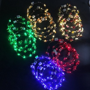 Corona di Fiori <span class=keywords><strong>LED</strong></span> Regolabile, Ghirlanda Luminosa Multicolore, Accessorio per Capelli in Poliestere, Stile Romantico per Matrimoni - Product Image 6
