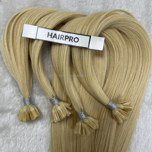 Última Venta Caliente Leshine Suelto Pelo <span class=keywords><strong>de</strong></span> Onda Profunda <span class=keywords><strong>Europa</strong></span> Cutícula Alineada <span class=keywords><strong>Punta</strong></span> en U Doble Dibujado Ruso Pre-Bonded Cabello Sin Procesar - Product Image 2