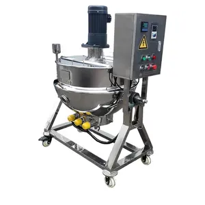 L&B factory price stainless steel 300L electric heating jacketed cooking pot with scraper mixer