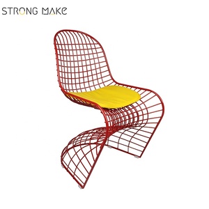 Venta al por mayor personalizar el Color rojo Metal recubierto de alambre plegable sillas de comedor <span class=keywords><strong>bistro</strong></span> - Product Image 1