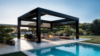Sweet Home Hochwertige Maßgefertigte Outdoor Aluminium-Pergola Einfach zu Montieren Motorisiertes Wasserdichtes Dach Garten Terrasse Pavillon