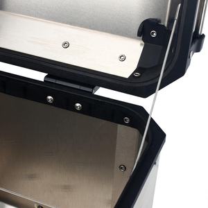 Coffre à <span class=keywords><strong>bagages</strong></span> <span class=keywords><strong>de</strong></span> moto argent, boîtier <span class=keywords><strong>de</strong></span> rangement arrière en aluminium pour moto - Product Image 4