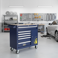 Chariot à outils industriel de précision en acier laminé à froid, armoire à outils multi-tiroirs, porte latérale, chariot de rangement mobile pour atelier et garage