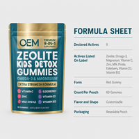 Formule de Gommes de Zeolite 9-en-1 pour Enfants avec Zeolite, Oméga-3, Magnésium, Vitamine C, D3, B12, Zinc, Chardon-Marie et Sureau