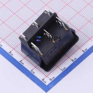 RS606-202N011CR1B-3A Rocker Switch Through hole Component (THT) Switch 30.5mm 25.5mm Concave Bend Red - Product Image 2