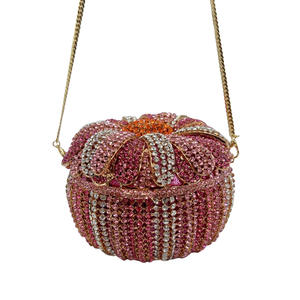 Sac de soirée pour femme, motif floral, strass, pochette scintillante perlée, sac à main en forme de boîte pour soirée - Product Image 2