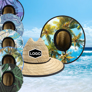 Tùy chỉnh bán buôn Mexico người đàn ông đi du lịch trang trại tự nhiên nhân viên cứu hộ cá Surf Sun UV bãi biển rơm màu nhân viên cứu hộ mũ rơm trong mùa hè - Product Image 3