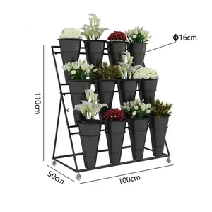 Destacável Design Moderno Loja Flower Pot Prateleira Spinning Potting Stand 3 -tier Organizador Display Flor