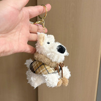 Porte-clés en peluche chiot West Highland Terrier ODM, pendentif pour sac à dos, jouet en coton PP, cadeau anti-stress rembourré