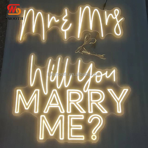 SMOOTH Will You Marry Me Neon Light Sign Proposal Hanging White Text Display Light Board Custom <b>Letter</b> - Product Image 4