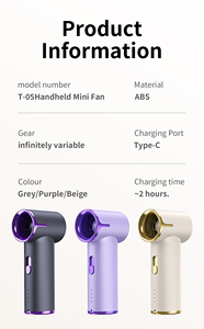 พัดลมมือถือแบบพกพา 12500 รอบต่อนาที ใช้งานง่าย ชาร์จผ่าน USB แบตเตอรี่ในตัว แรงดูดทรงพลัง ฟังก์ชั่นหลากหลาย ลายการ์ตูน พัดลมพกพาแรง - Product Image 5