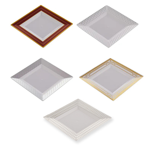 BPA miễn phí rèn thiết kế Dot rim nhựa tấm vuông tùy chỉnh màu sắc nhựa món ăn cho Đảng Wedding - Product Image 6