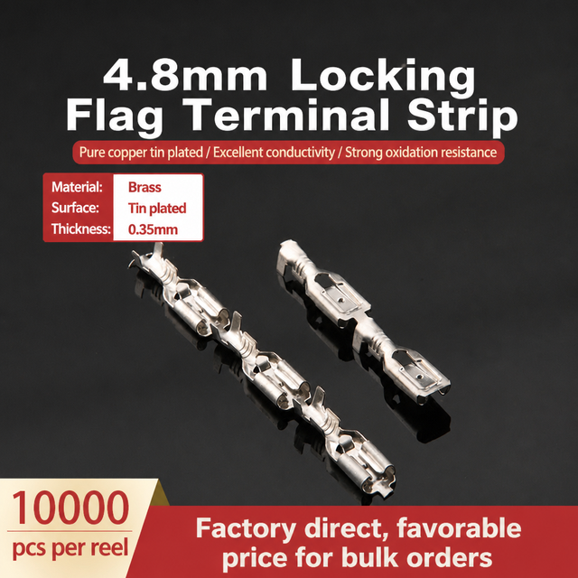 Waterproof Brass Plated Female Connectors 4.8mm Crimp Terminals Model HF622-6.3 230V HongFei Car Speaker