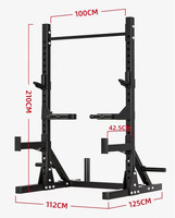 Entraînement Gym Fitness Équipement Commercial Noir Banc Presse Barbell Bar Pull up Réglable Gear Dip Machine Pliant Squat Rack