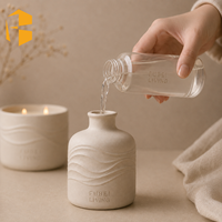 Ensemble de bougies parfumées et diffuseurs à bâtonnets en céramique de luxe FUBEI LIVING, décor ondulé, parfum d'ambiance pour la maison, boîte cadeau, pots à bougies en céramique