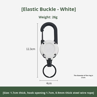 Dragonne de sécurité rétractable en fil d'acier pour la pêche, anti-perte, avec clip, pour sac à dos, porte-clés, pêche à la ligne, escalade, étanche