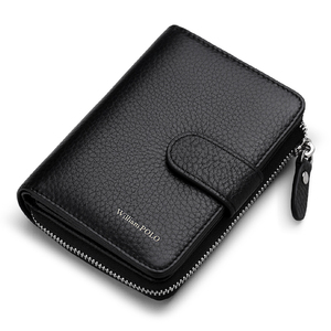 <span class=keywords><strong>Portafoglio</strong></span> da <span class=keywords><strong>uomo</strong></span> di nuova moda in vera pelle con porta biglietti da visita RFID polivalente con <span class=keywords><strong>cerniera</strong></span> borsa POLO e custodia fotografica - Product Image 4